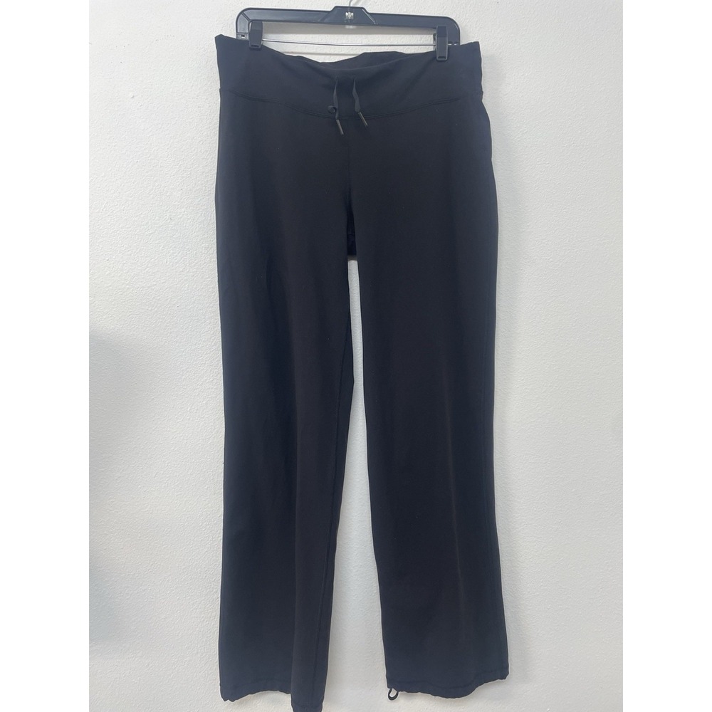 Lululemon Women Black Solid Drawstring Athletic Jogger Pants Sweats Size 14